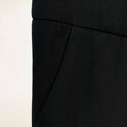 Women Hight Waisted Formal Pants Gold-tone Buttons Flare Trousers