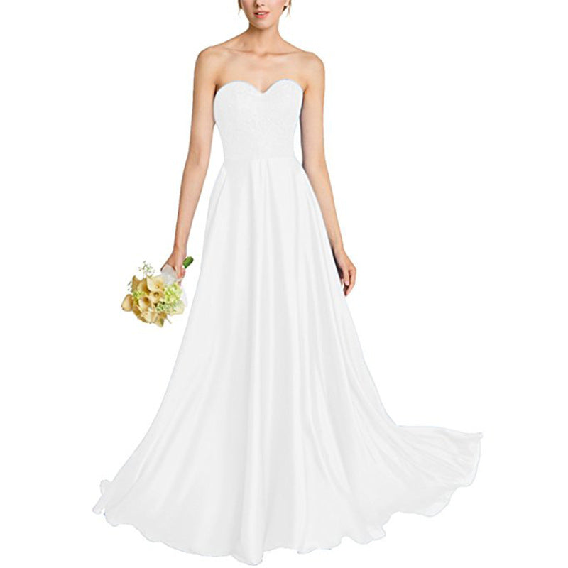 sd-hk Wedding Dresses Beach Bridal Wedding Gowns Women Strapless Bride Dress
