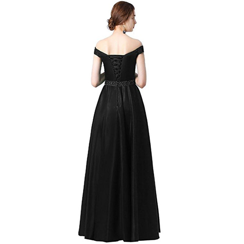 Bridesmaid Dress Off The Shoulder Satin Wedding Dress Long Prom Dress Evening Maxi Gowns