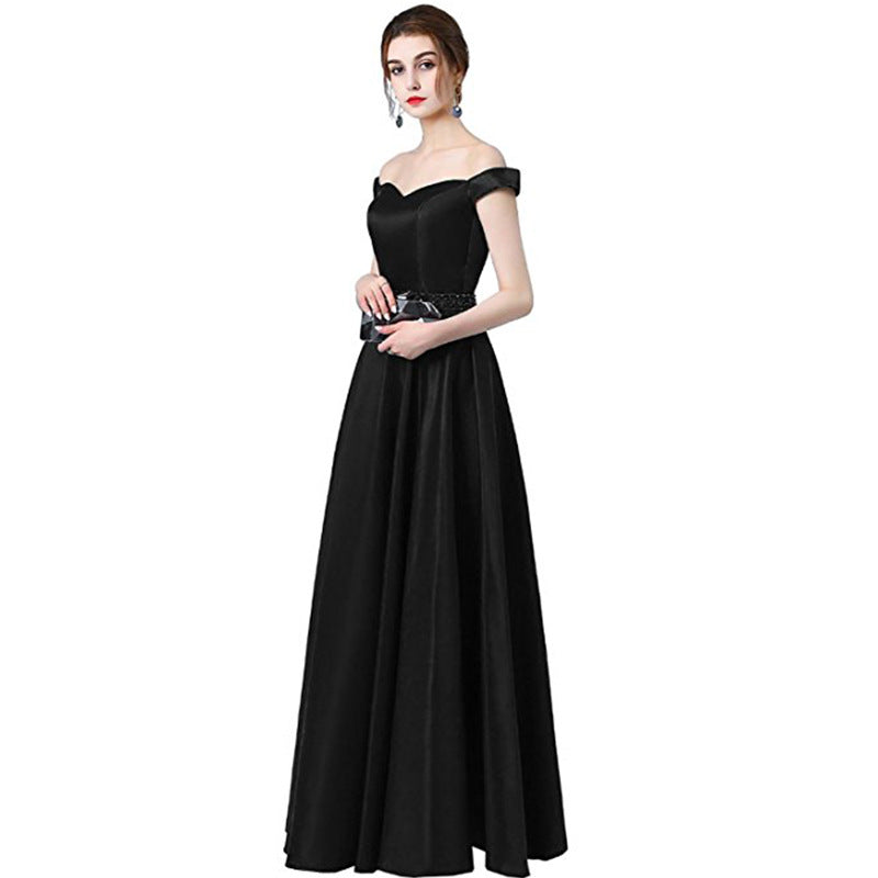 Bridesmaid Dress Off The Shoulder Satin Wedding Dress Long Prom Dress Evening Maxi Gowns