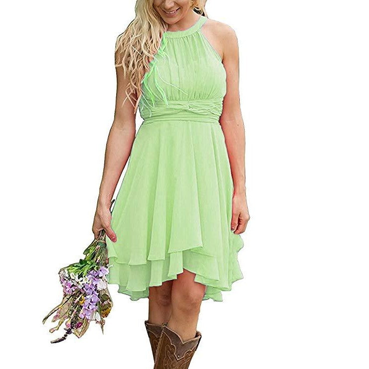 Women's Knee Length Country Bridesmaid Dress Western Wedding Guest Dress