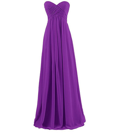 Wedding Chiffon Strapless Bridesmaids Dress Women Evening Growns
