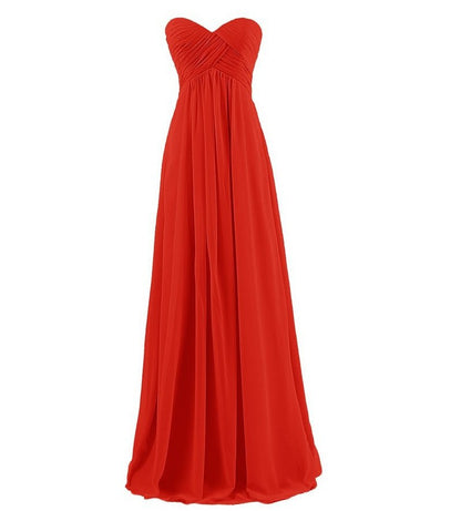 Wedding Chiffon Strapless Bridesmaids Dress Women Evening Growns