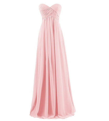 Wedding Chiffon Strapless Bridesmaids Dress Women Evening Growns