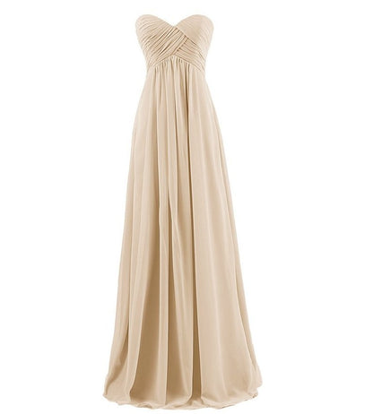 Wedding Chiffon Strapless Bridesmaids Dress Women Evening Growns