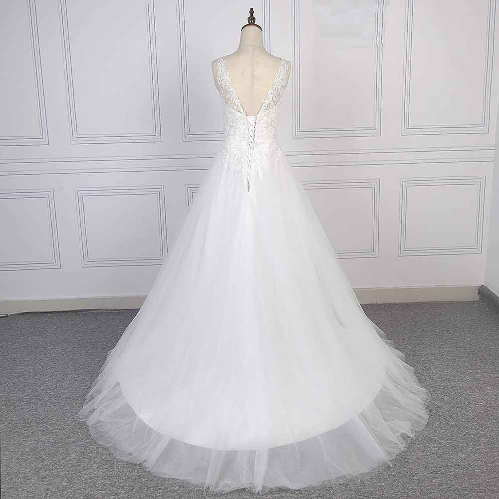 sd-hk Women's Lace Mermaid Bridal Wedding Dresses sleeveless bridal dress