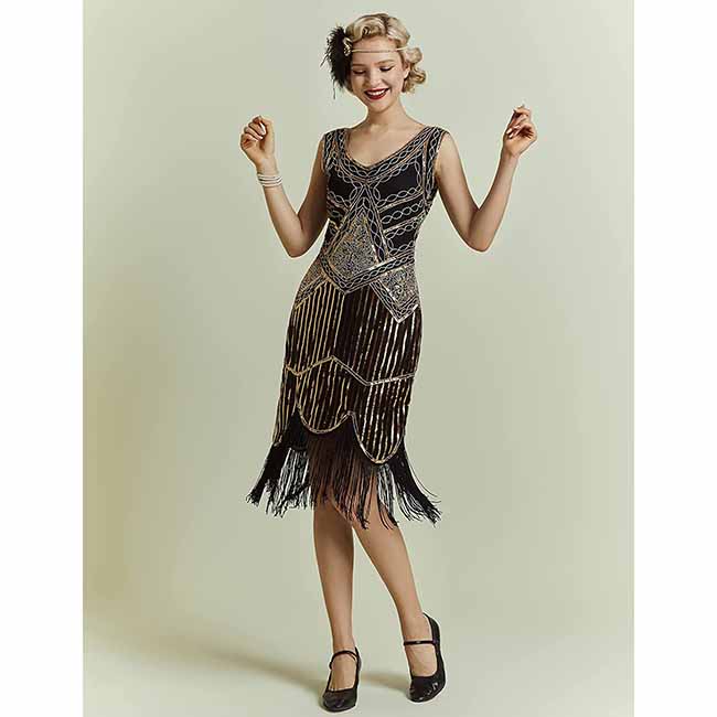 Women's Flapper Dresses 1920s Beaded Fringed Great Gatsby Dress SD Dresscode & Fashiontrends Women's Flapper Dresses 1920s Beaded Fringed Great Gatsby Dress SD Dresscode & Fashiontrends