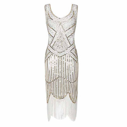 Women's Flapper Dresses 1920s Beaded Fringed Great Gatsby Dress