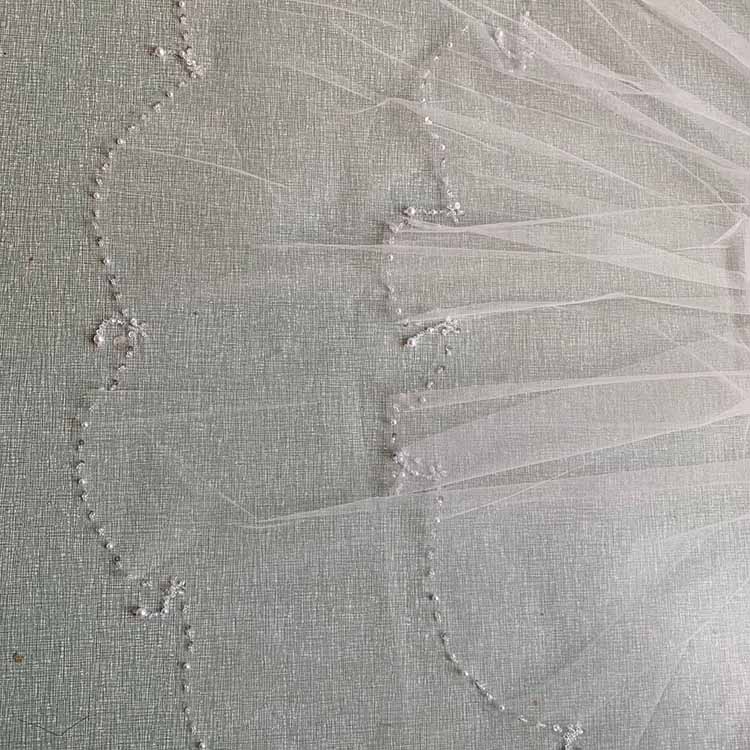 Crystals Pearls Beaded Wedding Veil