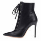 Women's Ankle boots Classic Lace Up Pointed Toe Booties Shoes