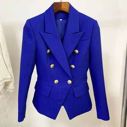 Women's Fitted Lion Buttons Fitted Jacket Formal Fashion Blazers