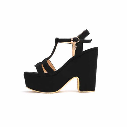 Women's Shoes Platform Heels Sandals Suede Wedge Chunky Heels