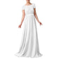 Long Prom Dress Evening Maxi Dress Short Sleeve Long Bridesmaid Gowns