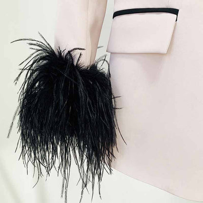 Women's One Button Medium Length Slim Fitting Coat Blazer Jacket