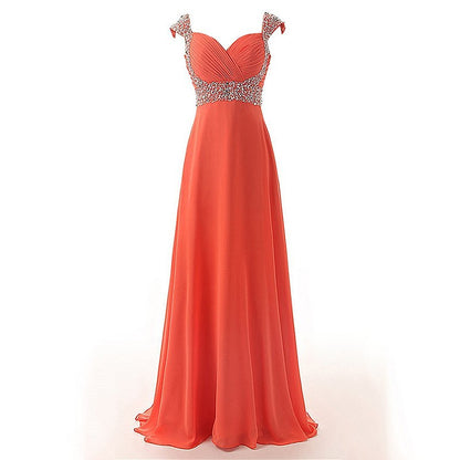 sd-hk Women Bridesmaid Dresses Chiffon Long Formal Evening Dress