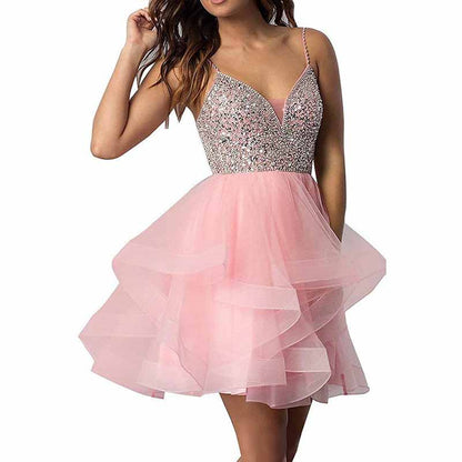 Women's Tulle Gala Prom Dress Short Homecoming Cocktail Gowns