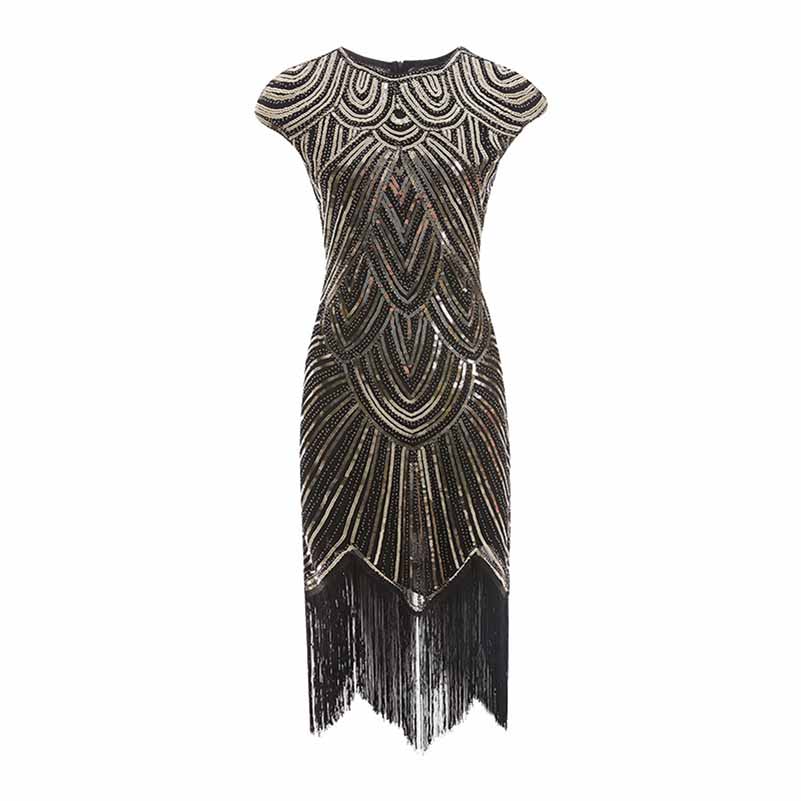 Women's Flapper Dresses 1920s Beaded Fringed Great Gatsby Dress