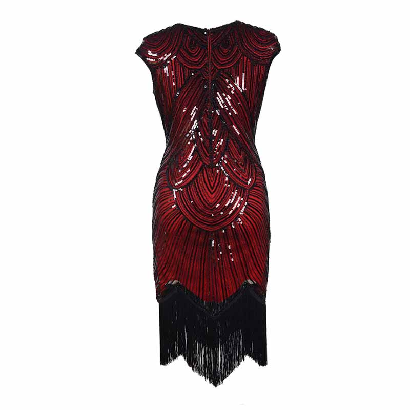 Women's Flapper Dresses 1920s Beaded Fringed Great Gatsby Dress