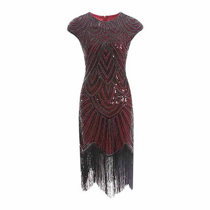 Women's Flapper Dresses 1920s Beaded Fringed Great Gatsby Dress