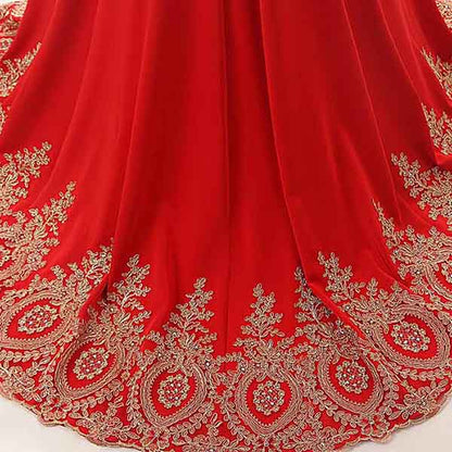 Women's Embroidery Lace Long Mermaid Formal Evening Prom Dresses