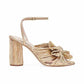Women Pleated Knot Heeled Sandal with Ankle Strap Summer Bridesmaid Dress Shoes