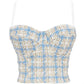 Women Hound's-tooth Check Spaghetti Straps Bra Summer Party Tank Top
