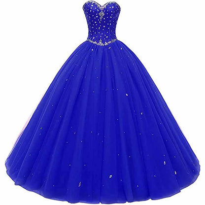 Women's Sweetheart Ball Gown Tulle Quinceanera Dresses Prom Dress