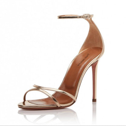 Tucomosi Women PU Sequin Sandals Party High Heel Shoes