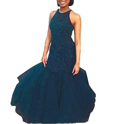 Wedding Bridesmaid Dresses Long for Women Formal Evening Party Prom Gown Halter