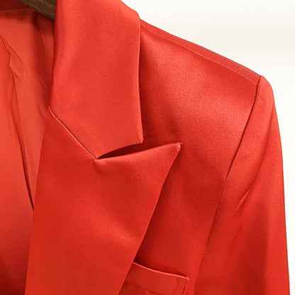 Women Red Bra+ Blazer + Red Shorts 3 Pieces Suit