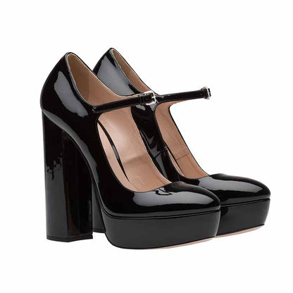 Womens Mary Jane Platform Heels Peep Toe Ankle Strap Pumps
