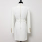 Ladies Belted Double Breasted Blazer Dress Long Sleeves Coat