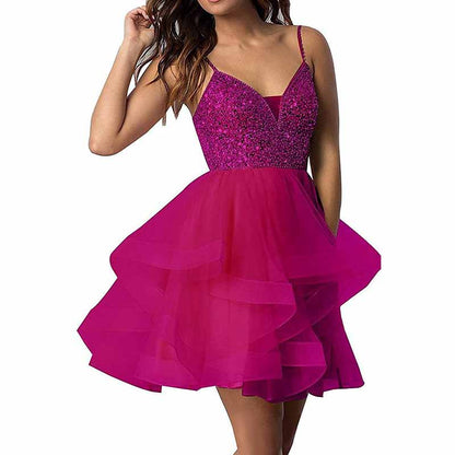 Women's Tulle Gala Prom Dress Short Homecoming Cocktail Gowns