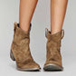 Women's Short Low Heel Country Dress Boots Ankle Dress Booties