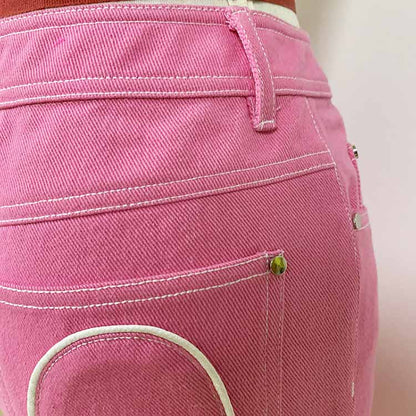 Women's Pink Skinny Jeans Slim Fit Jeans & Denim Pants