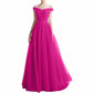 Women's Long Off Shoulder Prom Dress Evening Party Ball Gown