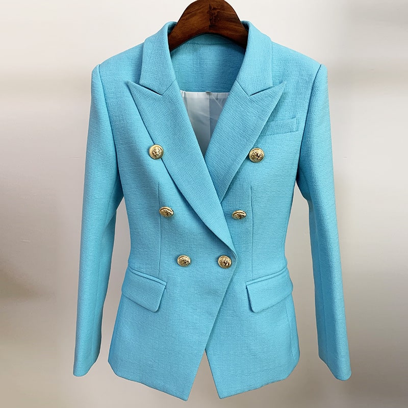 Women's Fitted Lion Buttons Fitted Jacket Formal Fashion Blazers