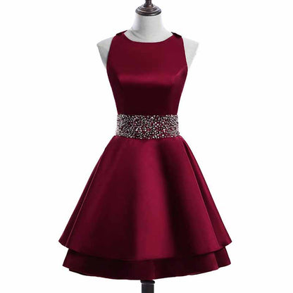 Women's Short Homecoming Dresses Mini Satin Prom Dress
