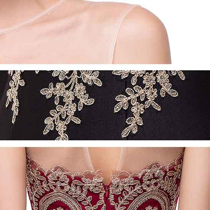 Women Mermaid Evening Dress Long Formal Lace Appliques Prom Dress