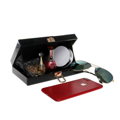 sd-hk Women Summer unqique acrylic geometric lattice small patry Clutch lady evening bag PU Bag S&D 