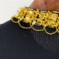 Women Gold Sequin Top Embellished Cardigan Short Sleeve Zipper Knit Shirt