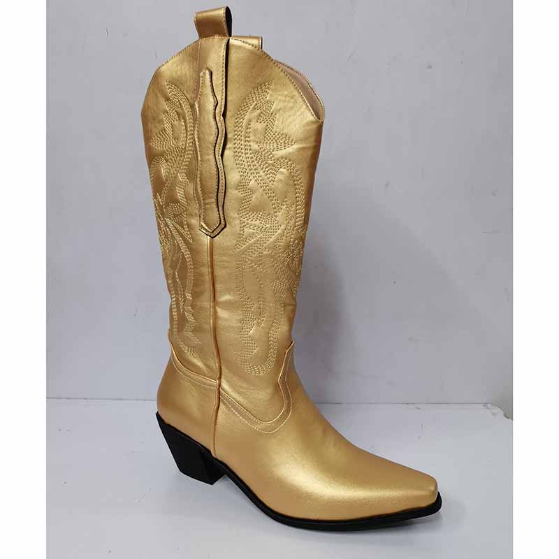 Women's Embroidered Bootie Patent leather Western Cowboy Boots