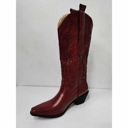 Women's Embroidered Bootie Patent leather Western Cowboy Boots