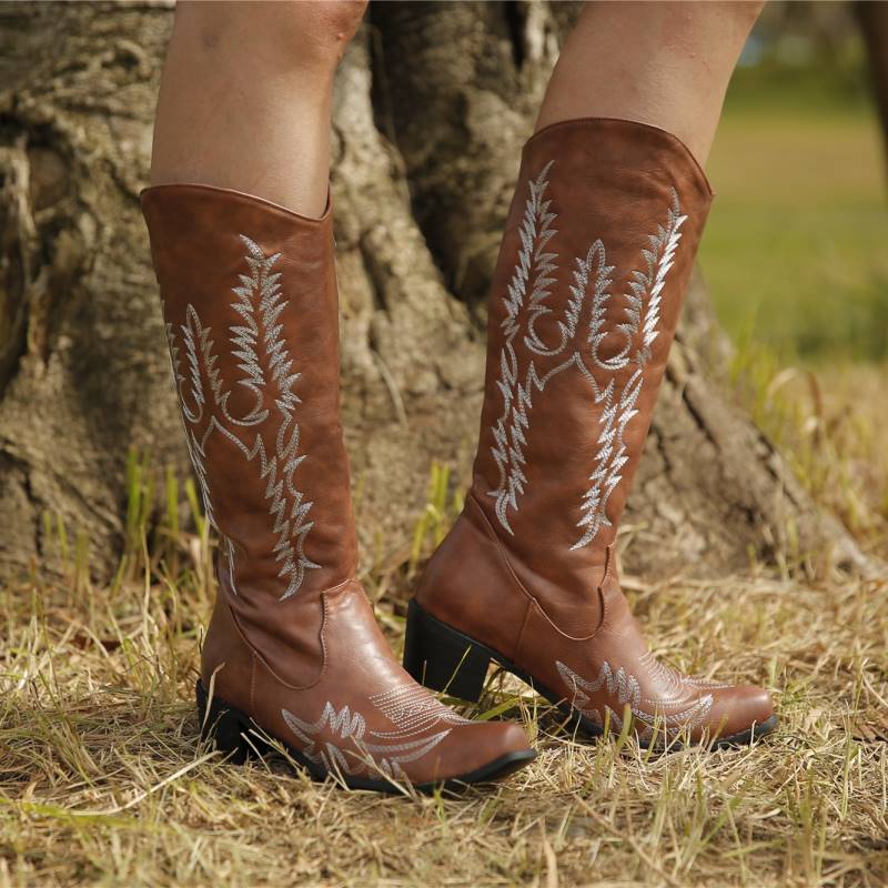 Short Country cowboy boots for women bridesmaid dress boots