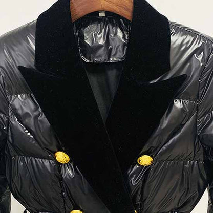 Women's Down Jacket Winter Warm Down Coat Black Padded Bubble Coat