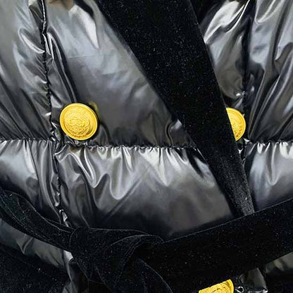 Women's Down Jacket Winter Warm Down Coat Black Padded Bubble Coat