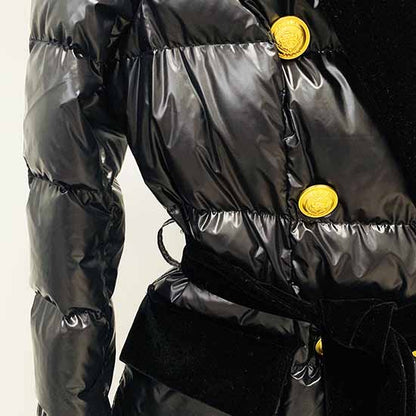 Women's Down Jacket Winter Warm Down Coat Black Padded Bubble Coat