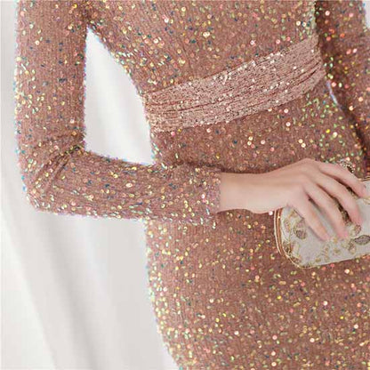 Women's Sexy Long Sleeve V Neck Wrap Side Split Bodycon Cocktail Party Maxi Dress S-4XL