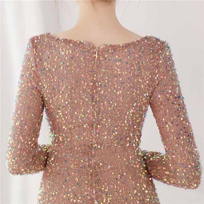 Women's Sexy Long Sleeve V Neck Wrap Side Split Bodycon Cocktail Party Maxi Dress S-4XL