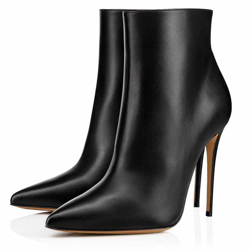 Women's Stylish Ankle Boots Sexy Pointed Toe Stiletto High Heels Boots